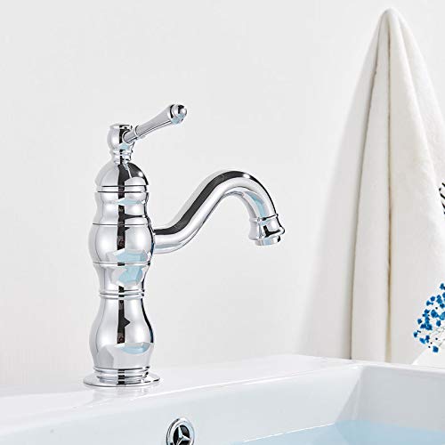 Robinet salle de bain laiton chrome mitigeur lavabo court durable