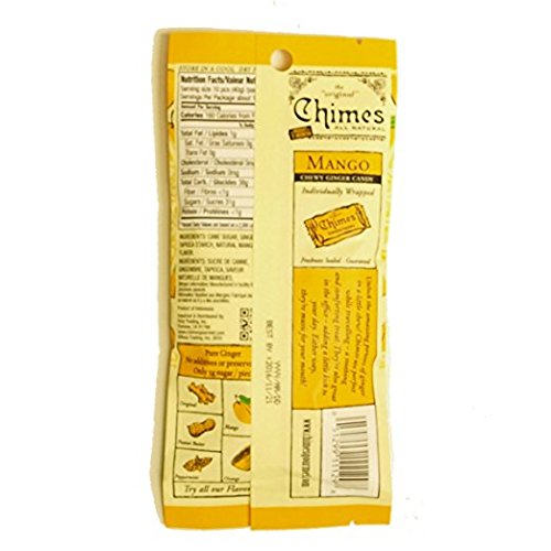 Chimes' Ginger Chews - Variety Pack - Original, Mango, and Orange (Pack Of 6)