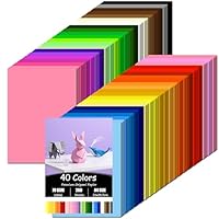 200 Blatt Origami Papier, 40 Farben, Buntes Papier A4, (70 g/m²), Bastelpapier doppelseitiges für DIY Origami und Bastelprojekte