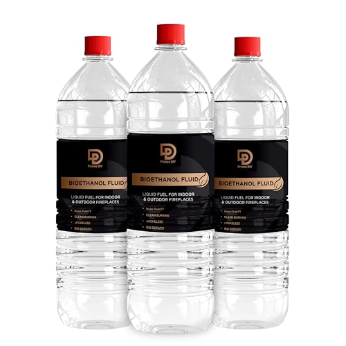 Primes DIY Premium Bioethanol Fuel – Clean-burning, high-purity liquid for fire pits, fireplaces, stoves, and tabletop burners. Safe for indoor & outdoor use. (3 litre)
