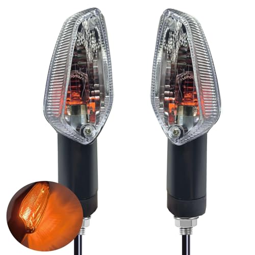 Image of 2PCS Motorcycle Turn Signals Lights Lamp Indicator Blinker Compatible with Honda CBR 250R 300R CB300F CBF125 150 Stunner (White Shell)