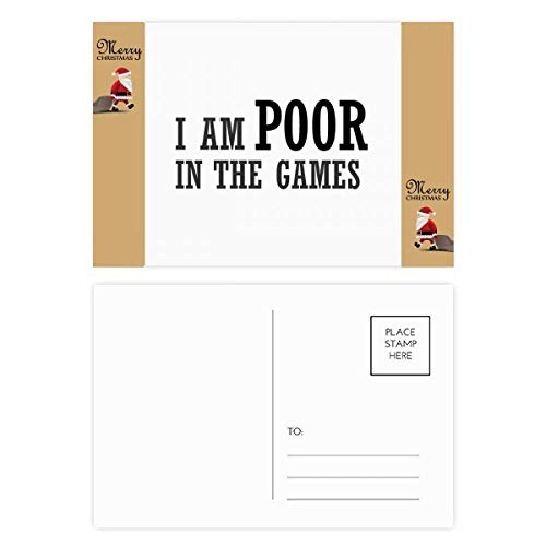 Lot de 20 cartes postales de remerciement I am Poor in The Games pour joueurs