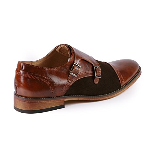 Metrocharm MC135 Men's Double Monk Strap Cap Toe Slip On Oxford Dress Shoes3
