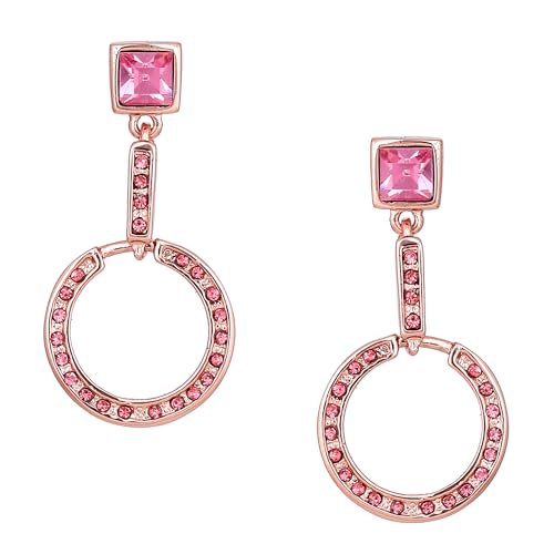 Estele Fashion Jewellery Rose Gold Plated Fascinating Designer Circular Drop & Dangler Earrings with Pink Crystals for Women-712/705-IG ER (B08CPY4FVN) Amazon Price History, Amazon Price Tracker