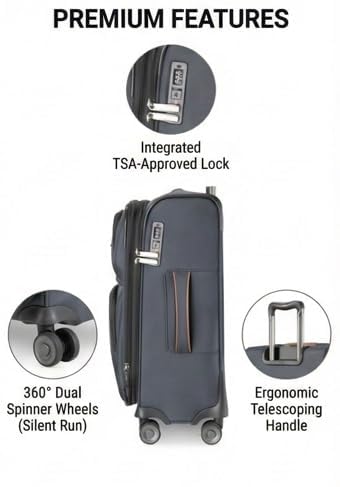 Image of Ricardo Beverly Hills Montecito 3.0 Softside Luggage Collection Expandable Suitcases with Wheels and TSA Lock, 21 Carry-on (Graphite, 21-inch Carry-on)