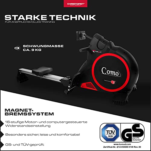 Christopeit Rudergerät Como - Hometrainer Fitness-Row Shaper für Zuhause - 16-stufiges Motor- und computergesteuertes… – Bild 3