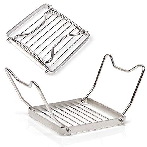 Aourrmmer Stainless Steel BBQ Stand Portable Barbecue Rack Charcoal Camping Grill Foldable Outdoor Cooking Stands Barbecue