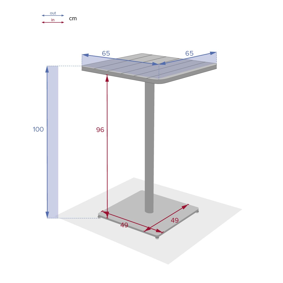 Hespéride Table Haute extérieur Phuket Graphite