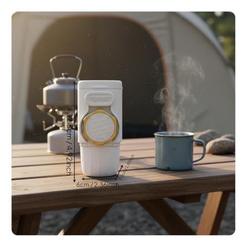 Image of Lightweight Hand Press Espresso Brewer Easy to Clean Portable Espresso Brewer Manual Coffee Machine for Travelers, Campers, Outdoor, Home, Office, White