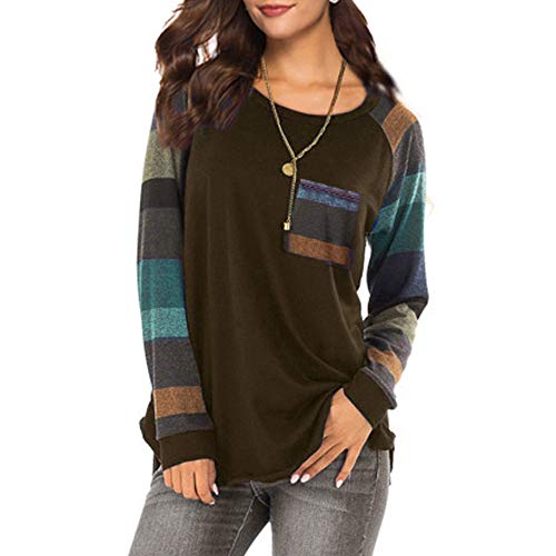 Womens Shirts and Blouses Long Sleeve Hessimy Women's Lightweight Color Block Long Sleeve Loose Fit Pullover Sweatshirts Tunics Tops Shirts Grey