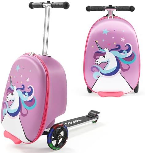 VEVOR Ride-on Luggage, 20 L Capacity, 20 Inches Kids Scooter Suit...