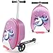 VEVOR Scooter Koffer, 20 L Fassungsvermögen, Reisekoffer mit Flash-PU-Rädern, TPR-Anti-Rutsch-Griff, max. Gewichtskapazität 50 kg, Kinderkoffer Handgepäck, für Kinder ab 5 Jahren, Lila