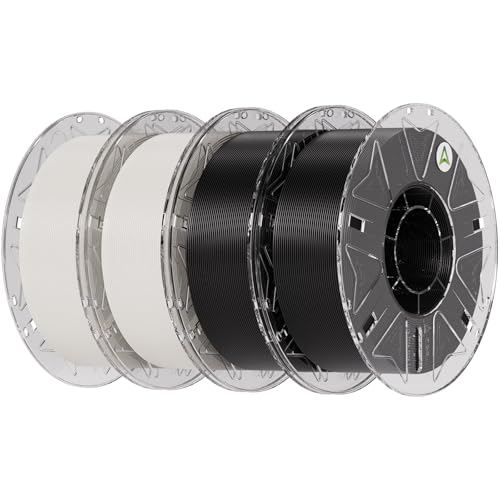 Image of Creality PLA Filament 1.75mm Bundle 4KG, Hyper RFID 3D Printer Filament PLA for High Speed 30-600mm /s, Support CFS, Fits for Most 3D Printers (Black&Black&White&White)