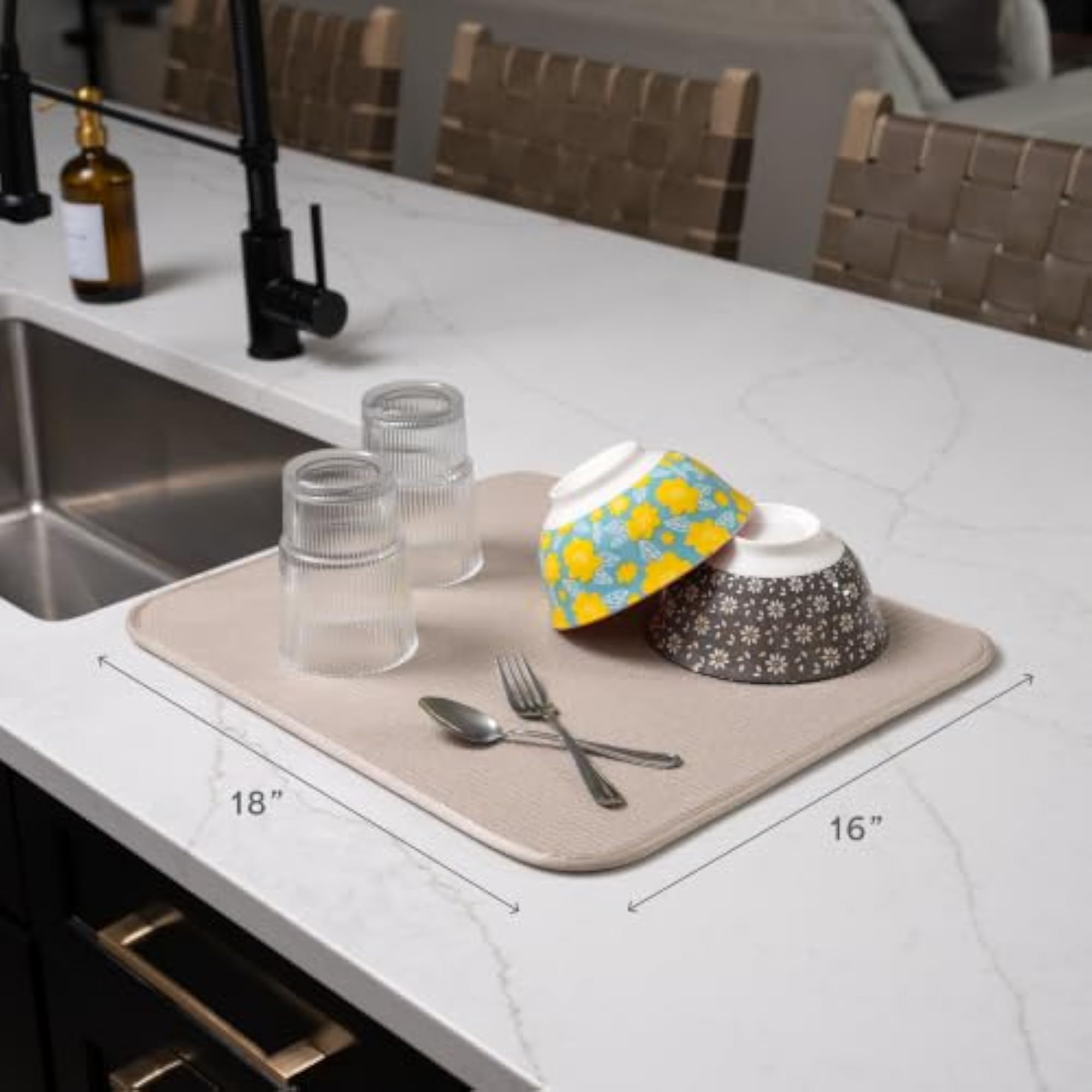 Highly Absorbent Microfiber Kitchen Counter Mat Value Pack