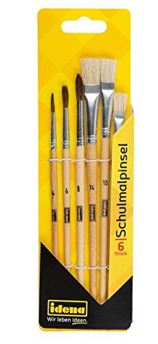 Idena Haarpinsel-Set Größe 4/6/8 – 3-teiliges Pinselset Für Acryl, Aquarell & Mehr (unlackiert)