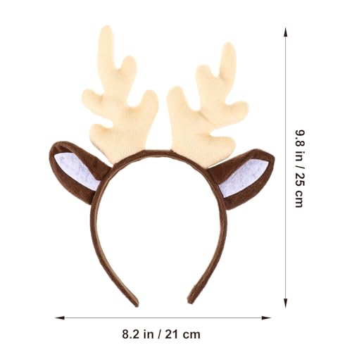 Amosfun Tiara de Rena com chifre de cabelo de Natal com alce para crianças, Natal, aniversário, fest