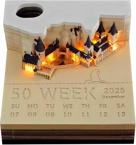 2025 scheuren 3D-kalender, 3D-kalender met ledlampen