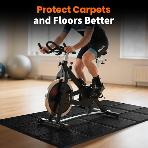 Treadmill Mat for Carpet &Hardwood Floors 79x39, Treadmills Mat, Mat for Under Treadmill/Walking Pad/Exercise Bike on Carpet, Hardwood Floors Protectior, Non-Slip, Waterproof, Noise Shock Absorption - Thumbnail 4