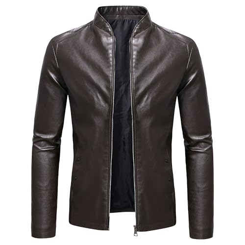 Chaqueta de cuero bomber para hombre talla 3X-Large
