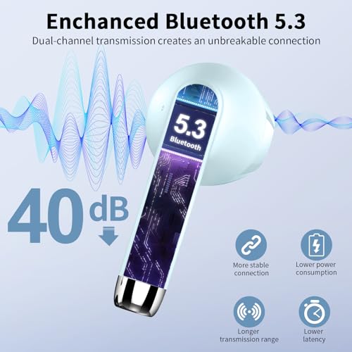 Wireless Earbuds, Bluetooth 5.4 Headphones NEW Wireless Headphones with 4 ENC Mic - Image 2