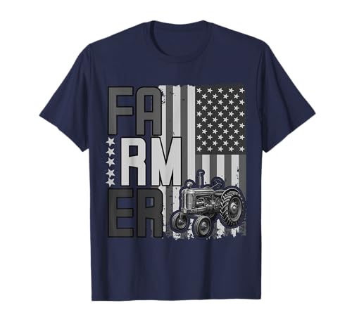 Farm Tractors USA Flag Vintage Style Regali Camicia Maglietta