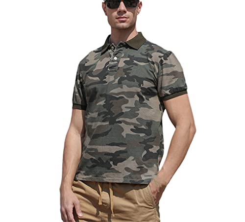 Polo militaire homme pour randonnée et bivouac camouflage XL
