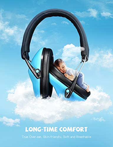 Mpow 068 Kids Ear Protection, NRR 25dB Noise Reduction Ear Muffs, Toddler Ear Protection, Protective Earmuffs for Shooting Range Hunting Season, for Toddlers Kids Children Teens-Blue - Thumbnail 4
