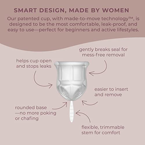 Image of VOXAPOD Menstrual Cup Large Size with Case - #1 Active Cup - Wear for 12 Hours - Most Comfortable, Easy Removal, Leak-Proof - Reusable Period Cup Medical-Grade Silicone - Heavy Flow