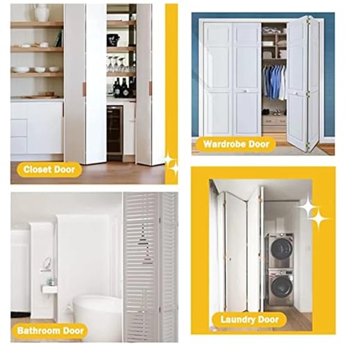 Herrajes para puerta plegable 8 piezas Kit de reparación y repuesto para clóset corredizo bifold miniatura 5