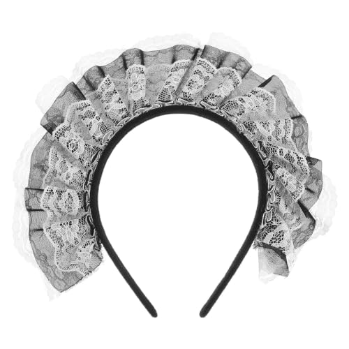 HAPINARY Serrage-tête en Dentelle Lolita Noir Design Unique et Matériau Confortable pour Cosplay et Fêtes, Accessoire Cheveux Élégant pour Femmes et Filles