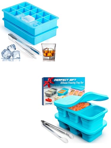Set de 2 moldes de silicona para cubos de hielo con tapa miniatura 1