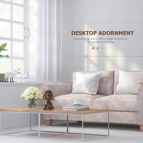 VICASKY Lion Head Busto Estátua Estátua Lion Head Sculpture Simulação Vintage Base Base Cabeça Cabeç