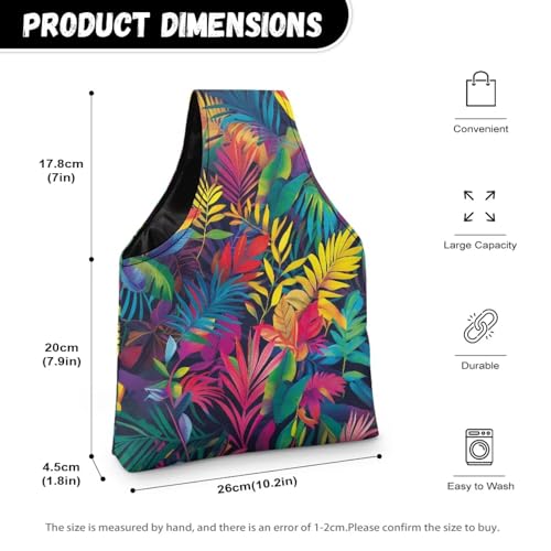 Image of ZUXONGSY Tropical Leaf Yarn Storage Bag for Crocheting Dragonfly Knitting Project Handbag Crochet Organizers and Storage Knitting Accessories