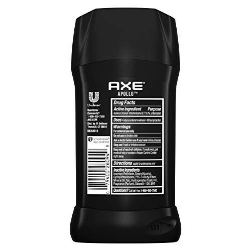 Axe Dual Action Antiperspirant Stick For Long Lasting Freshness Apollo Sage & Cedarwood 48 Hour Anti Sweat Mens 2.7 Oz