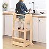 Toddler standing tower adjustable height toddler kitchen stool helper toddler step stool with safety rail anti drop toddler learning tower kitchen step stool for kids 18 months  urban country home decor