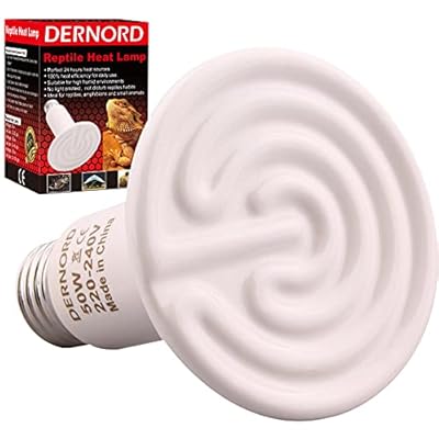 DERNORD Reptile Heat Lamp - 50 Watt Tortoise Heat Lamp Ceramic Heat Emitter Bulb for Terrarium Vivarium Bearded Dragon Lizard Snake Outside Dogs Brooder 220V E27,White