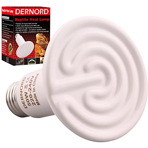 DERNORD Heizlampe E27 Wärmelampe Terrarium - 50W Keramik Heat Emitter Reptilien Dunkelstrahler Küken für Wärmelampe Schildkröten Outdoor Heizstrahler Tiere