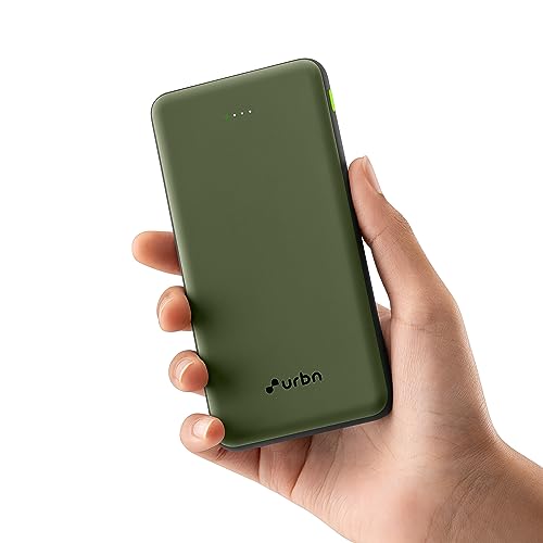 Image of URBN Power Bank 10,000mAh - Ultra Slim, 22.5W Two Way Fast Charging, Triple Output, Dual Type C PD, 12 Layers Circuit Protection, BIS Certified, 6 Months Warranty Free Type C Cable - Camo