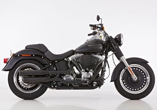 Double Groove Slip on Ersatzdämpfer Slip on Ersatzdämpfer (2-2) kompatibel mit HARLEY DAVIDSON SOFTAIL Fat Boy 96 FLSTF 1584 ccm Bj. 2007-2011