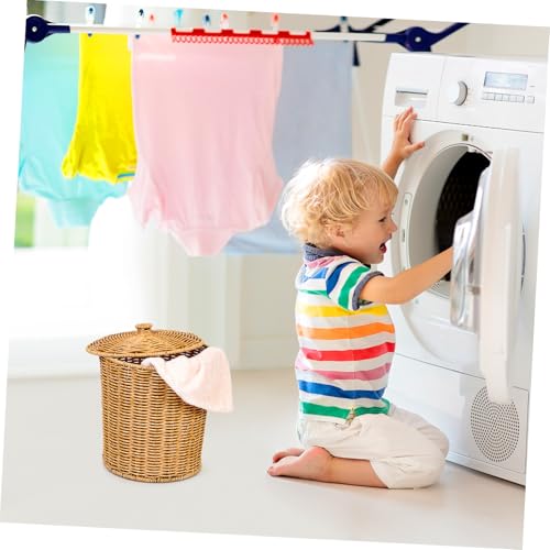 Panier à linge sale multifonction compact Tofficu avec un couvercle en PP
