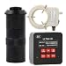 4K HD HDMI USB Industrial Video Microscope Camera & 100X C-Mount Lens with 56-LED Adjustable Ring Light for Phone Tablet PC PCB