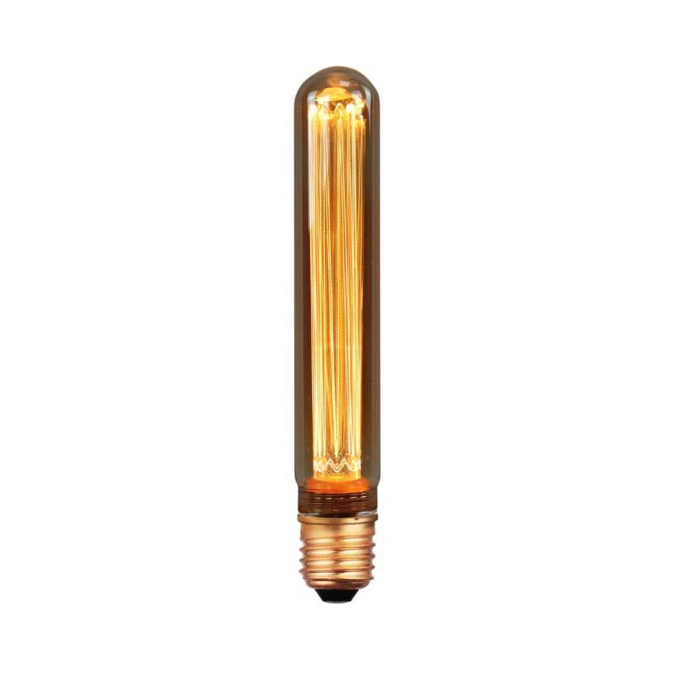 LUXULA LED Filament Leuchtmittel Amber - Röhre T30 E27 2,3W 65lm 1800K Warmweiß dimmbar - Vintage Design Ambiente Deko Glühbirne Tube Stab