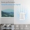 2025 Nouveau Repeteur WiFi Puissant,Amplificateur WiFi 4 antennes,2 Ports LAN, Compatible avec Toutes Les Box Internet Ethernet Port