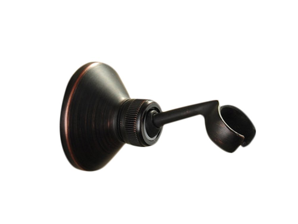Duschkopfhalterung Halterung, Festmontierter Duschkopfhalter 360° Drehbar Badezimmer Wandverbinder Duschbügel Verstellbar mit Retro Bronze für Vintage Duschsystem (Bronze) ( Color : Schwarz )