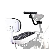 XYLUCKY Fahrrad Rücksitzkissen Mit Armlehne Handlauf Rückenlehne, Fahrrad Kindersitz Gepäckträger Sitz Kindersitz Mit Rückenlehne Erwachsene Fahrrad MTB Zubehör,Weiß