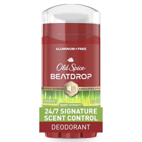 Image of Old Spice Aluminum Free Deodorant for Men, 24 /7 Odor Protection, 24 /7 Signature Scent & Lasting Freshness, Goes on Clean, Beatdrop with Green Bergamot, Fir Needle, & Amber Wood Scent, 3.0 oz