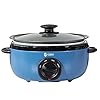 ICOOK USC-35-OP001BL 3.5 Quart Slow Cooker,Aluminium Sear/Sauté Stew Pot Stovetop safe,Dishwasher Safe,Glass Lid,Adjustable Temp,Food Warmer,Blue ICOOK USC-35-OP001BL 3.5 Quart Slow Cooker,Aluminium Sear/Sauté Stew Pot Stovetop safe,Dishwasher Safe,Glass Lid,Adjustable Temp,Food Warmer,Blue