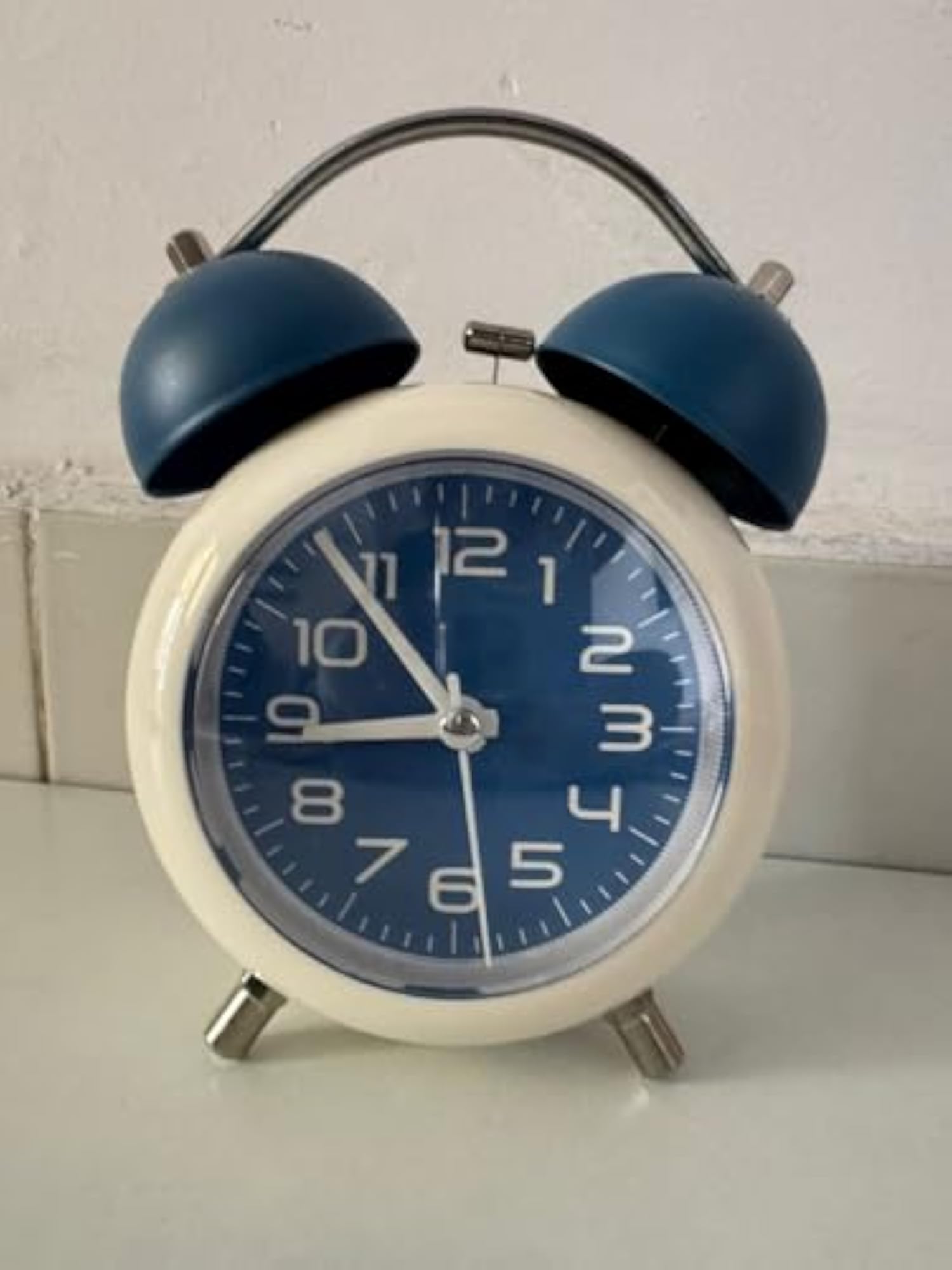 Retro Twin Bell Alarm Clock, Silent Metal Frame