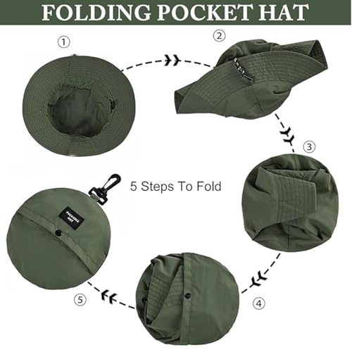 Image of Handcuffs Caps for Mens & Womens Foldable Bucket Hat Lightweight Quick-Drying Waterproof Outdoor Sun Protection Hat with Portable Storage