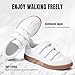 CYNLLIO Sneakers for Women Fashion White Leather Sneakers Women’s Cute Casual Tennis Shoes Non-Slip Lightweight Comfortable Walking Shoes Size 8